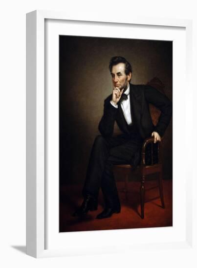 Portrait of Abraham Lincoln, 1887-George Peter Alexander Healy-Framed Giclee Print