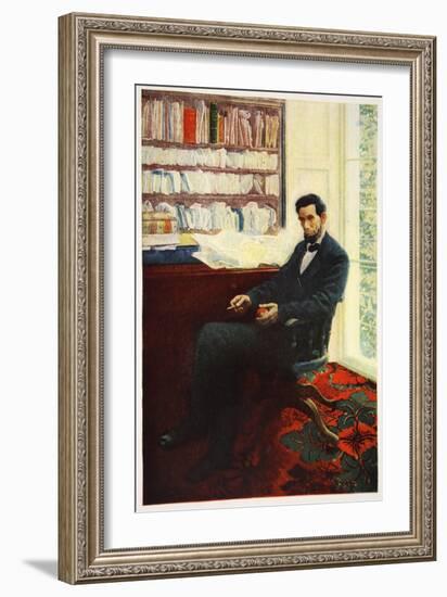 Portrait of Abraham Lincoln-Howard Pyle-Framed Giclee Print