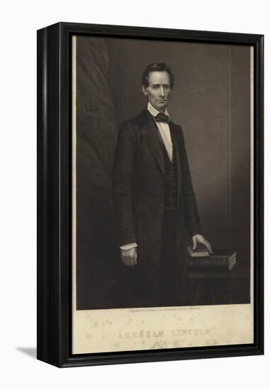 Portrait of Abraham Lincoln-Mathew Brady-Framed Premier Image Canvas