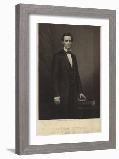 Portrait of Abraham Lincoln-Mathew Brady-Framed Giclee Print