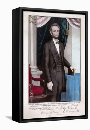 Portrait of Abraham Lincoln-null-Framed Premier Image Canvas