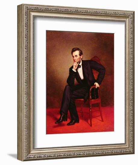 Portrait of Abraham Lincoln-George Peter Alexander Healy-Framed Giclee Print