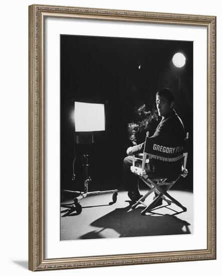 Portrait of Actor Gregory Peck on Set-Allan Grant-Framed Premium Photographic Print