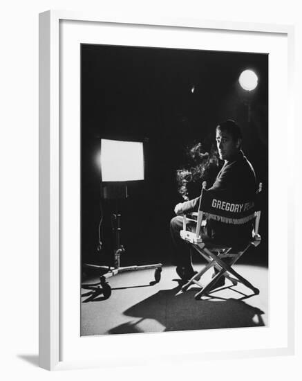 Portrait of Actor Gregory Peck on Set-Allan Grant-Framed Premium Photographic Print