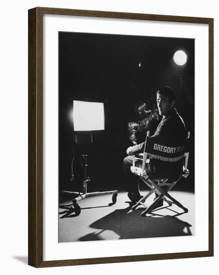 Portrait of Actor Gregory Peck on Set-Allan Grant-Framed Premium Photographic Print