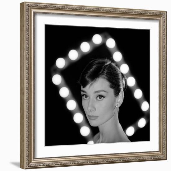 Portrait of Actress Audrey Hepburn-Allan Grant-Framed Premium Photographic Print