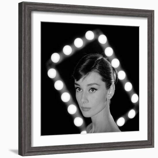 Portrait of Actress Audrey Hepburn-Allan Grant-Framed Premium Photographic Print