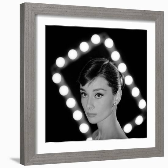 Portrait of Actress Audrey Hepburn-Allan Grant-Framed Premium Photographic Print