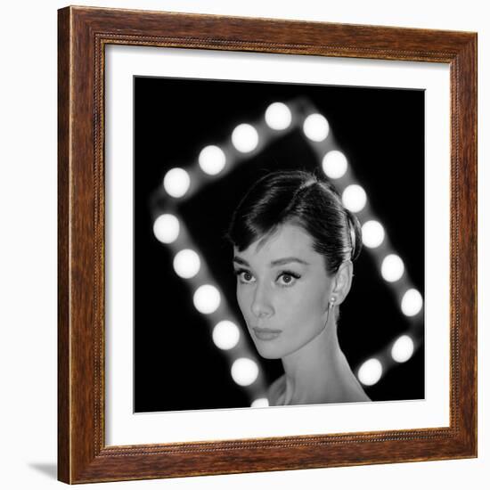 Portrait of Actress Audrey Hepburn-Allan Grant-Framed Premium Photographic Print