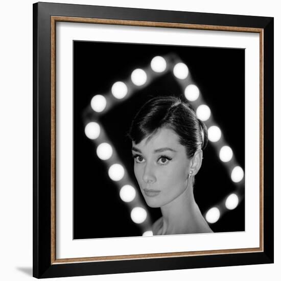 Portrait of Actress Audrey Hepburn-Allan Grant-Framed Premium Photographic Print