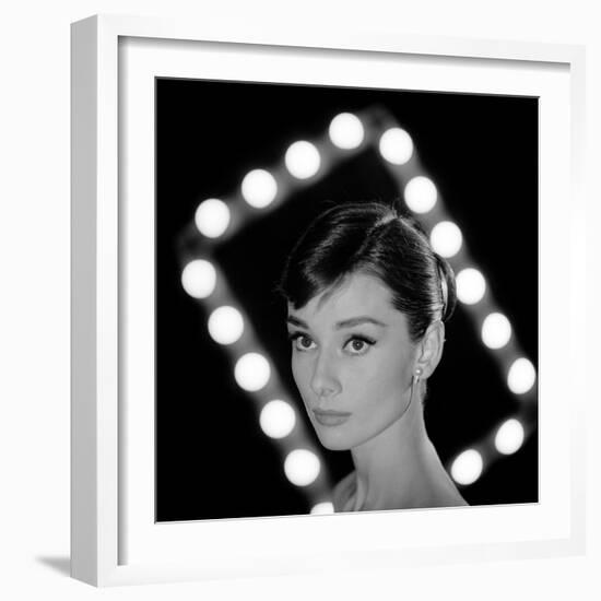 Portrait of Actress Audrey Hepburn-Allan Grant-Framed Premium Photographic Print