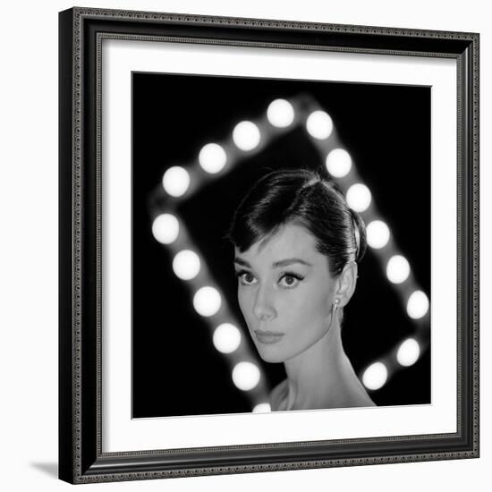 Portrait of Actress Audrey Hepburn-Allan Grant-Framed Premium Photographic Print