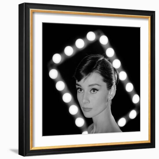 Portrait of Actress Audrey Hepburn-Allan Grant-Framed Premium Photographic Print