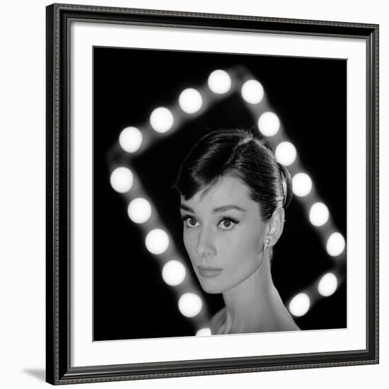 Portrait of Actress Audrey Hepburn-Allan Grant-Framed Premium Photographic Print