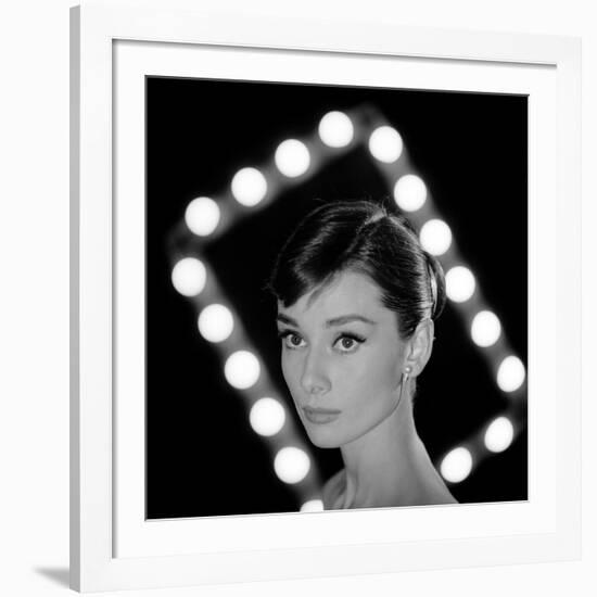 Portrait of Actress Audrey Hepburn-Allan Grant-Framed Premium Photographic Print