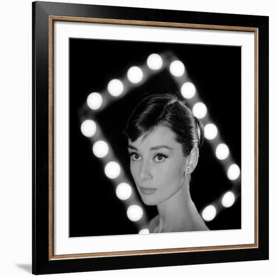 Portrait of Actress Audrey Hepburn-Allan Grant-Framed Premium Photographic Print