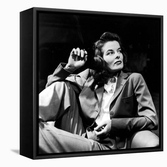 Portrait of Actress Katharine Hepburn with Cigarette in Hand-Alfred Eisenstaedt-Framed Premier Image Canvas