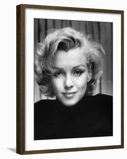 Portrait of Actress Marilyn Monroe at Home-Alfred Eisenstaedt-Framed Premium Photographic Print