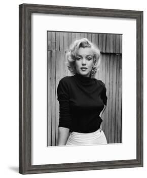 Portrait of Actress Marilyn Monroe on Patio of Her Home-Alfred Eisenstaedt-Framed Premium Photographic Print