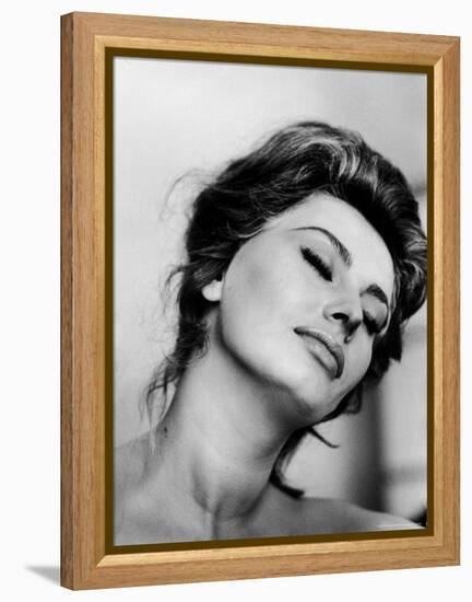 Portrait of Actress Sophia Loren with Eyes Closed-Alfred Eisenstaedt-Framed Premier Image Canvas