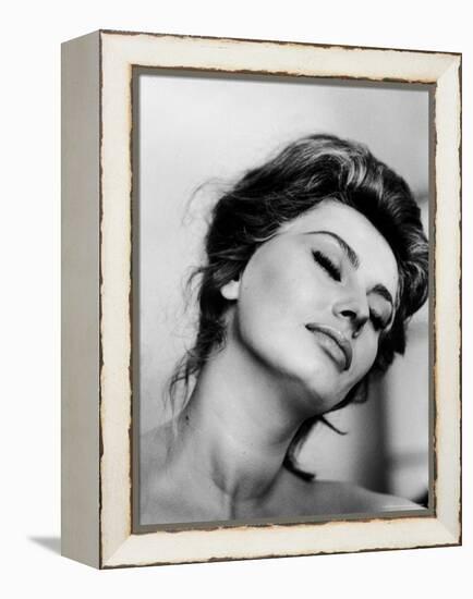 Portrait of Actress Sophia Loren with Eyes Closed-Alfred Eisenstaedt-Framed Premier Image Canvas