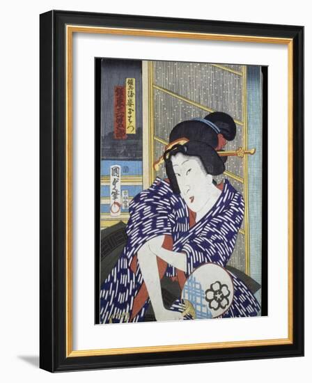 Portrait of Actress with Fan-null-Framed Giclee Print