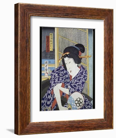Portrait of Actress with Fan-null-Framed Giclee Print
