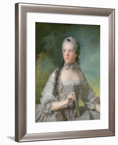 Portrait of Adelaide De France (1732-1800) with a Fan, 1749-Jean-Marc Nattier-Framed Giclee Print