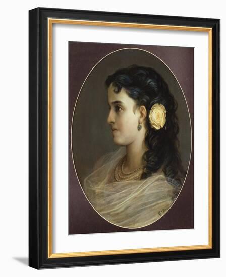 Portrait of Adelina Patti, Head and Shoulders (Female Portrait)-Gustave Doré-Framed Giclee Print