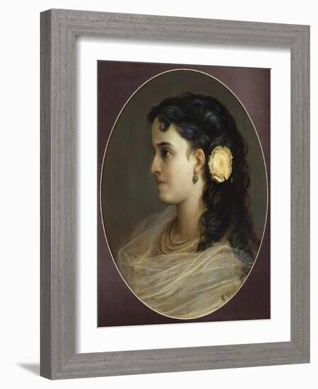 Portrait of Adelina Patti, Head and Shoulders (Female Portrait)-Gustave Doré-Framed Giclee Print