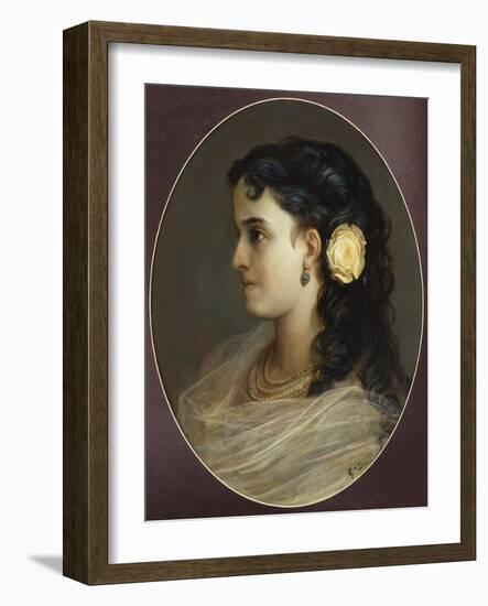 Portrait of Adelina Patti, Head and Shoulders (Female Portrait)-Gustave Doré-Framed Giclee Print