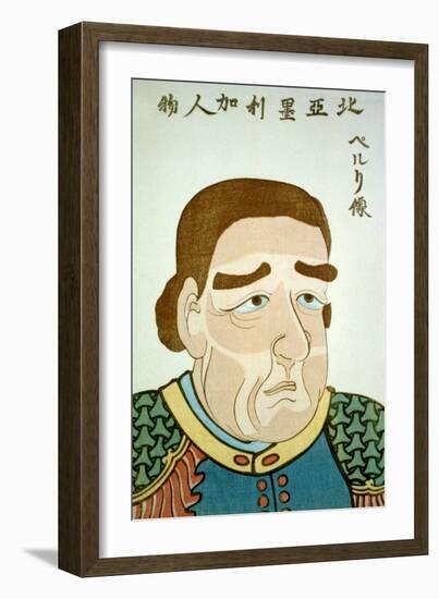 Portrait of Admiral Perry, Japanese Wood-Cut Print-Lantern Press-Framed Art Print