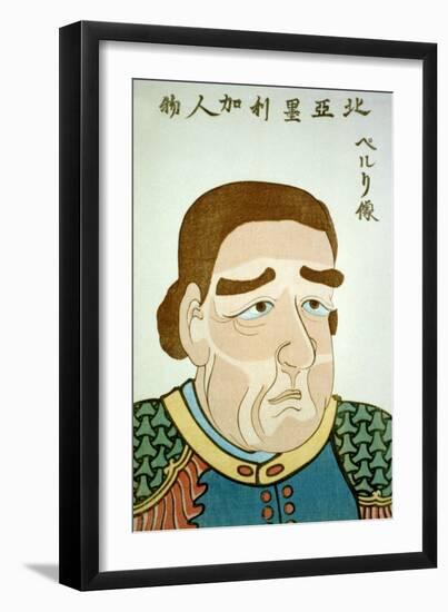 Portrait of Admiral Perry, Japanese Wood-Cut Print-Lantern Press-Framed Art Print