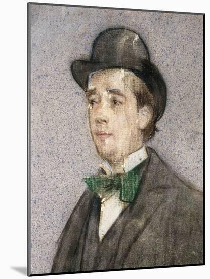 Portrait of Adria Gual (1872-1943) Spanish playwright, 1899-1905 (drawing)-Ramon Casas i Carbo-Mounted Giclee Print