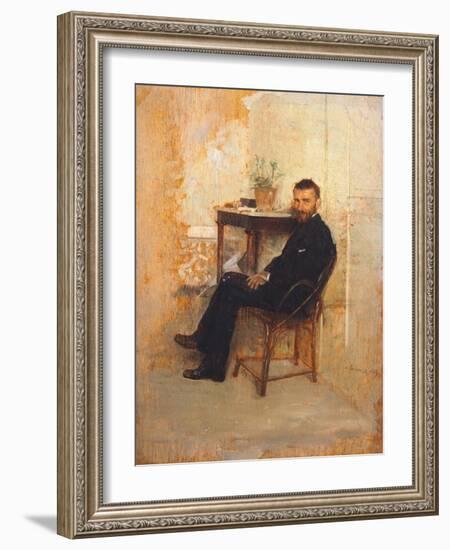 Portrait of Adriano Cecioni-Giuseppe De Nittis-Framed Giclee Print