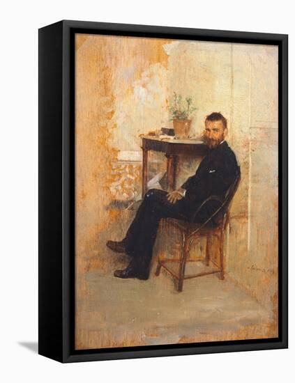 Portrait of Adriano Cecioni-Giuseppe De Nittis-Framed Premier Image Canvas