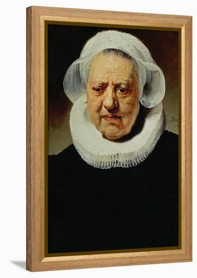 Portrait of Aechje Pesser, Aged 83, Widow of Rotterdam Brewer Jan D. Pesser, 1634-Rembrandt van Rijn-Framed Premier Image Canvas