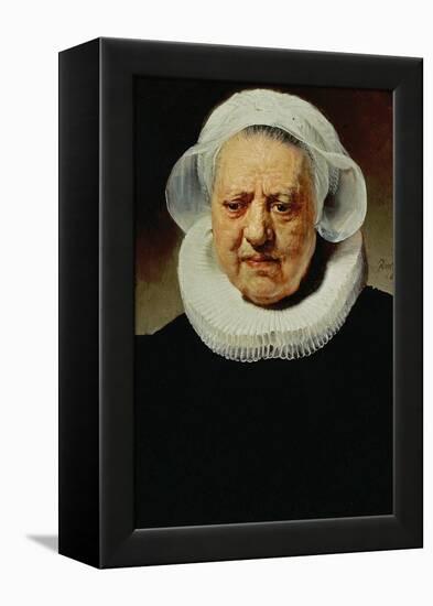 Portrait of Aechje Pesser, Aged 83, Widow of Rotterdam Brewer Jan D. Pesser, 1634-Rembrandt van Rijn-Framed Premier Image Canvas