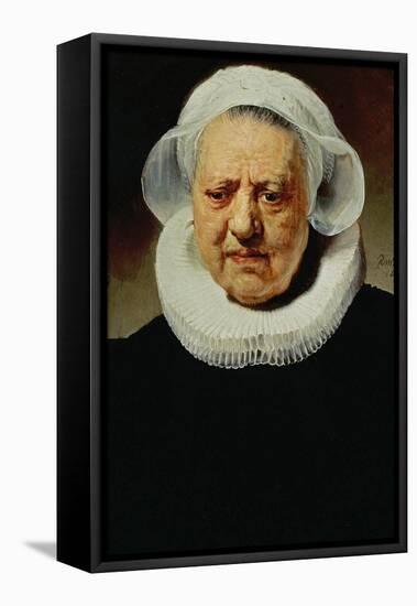 Portrait of Aechje Pesser, Aged 83, Widow of Rotterdam Brewer Jan D. Pesser, 1634-Rembrandt van Rijn-Framed Premier Image Canvas