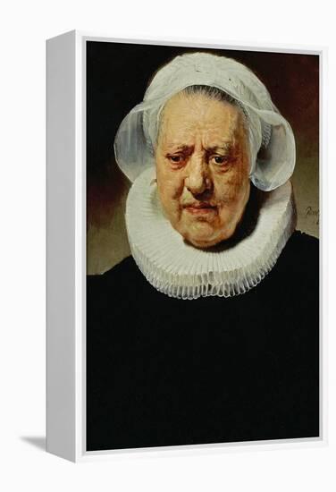 Portrait of Aechje Pesser, Aged 83, Widow of Rotterdam Brewer Jan D. Pesser, 1634-Rembrandt van Rijn-Framed Premier Image Canvas