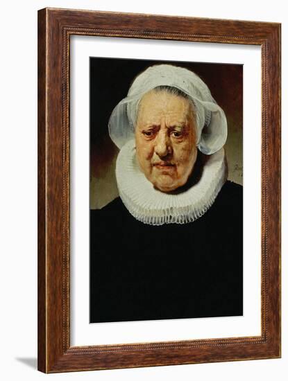 Portrait of Aechje Pesser, Aged 83, Widow of Rotterdam Brewer Jan D. Pesser, 1634-Rembrandt van Rijn-Framed Giclee Print