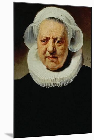 Portrait of Aechje Pesser, Aged 83, Widow of Rotterdam Brewer Jan D. Pesser, 1634-Rembrandt van Rijn-Mounted Giclee Print