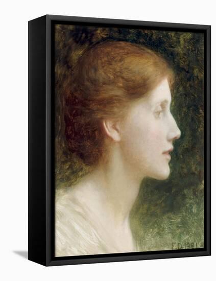 Portrait of Agnes Mallam (Mrs Edward Foster), 1921-Frank Bernard Dicksee-Framed Premier Image Canvas