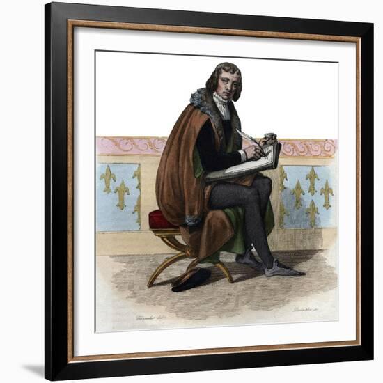 Portrait of Alain Chartier (1385-1430), French poet and political writer-French School-Framed Giclee Print