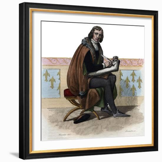 Portrait of Alain Chartier (1385-1430), French poet and political writer-French School-Framed Giclee Print