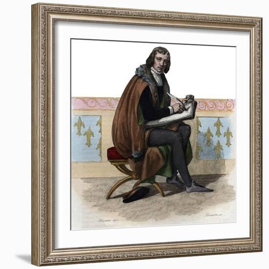 Portrait of Alain Chartier (1385-1430), French poet and political writer-French School-Framed Giclee Print