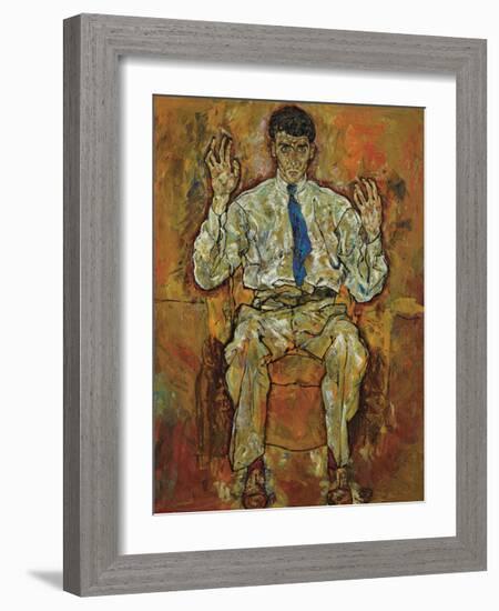 Portrait of Albert Paris Gutersloh, 1918-Egon Schiele-Framed Premium Giclee Print