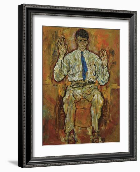 Portrait of Albert Paris Gutersloh, 1918-Egon Schiele-Framed Premium Giclee Print