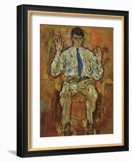 Portrait of Albert Paris Gutersloh, 1918-Egon Schiele-Framed Premium Giclee Print