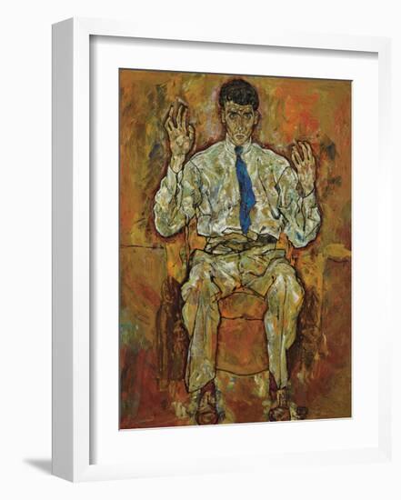 Portrait of Albert Paris Gutersloh, 1918-Egon Schiele-Framed Premium Giclee Print